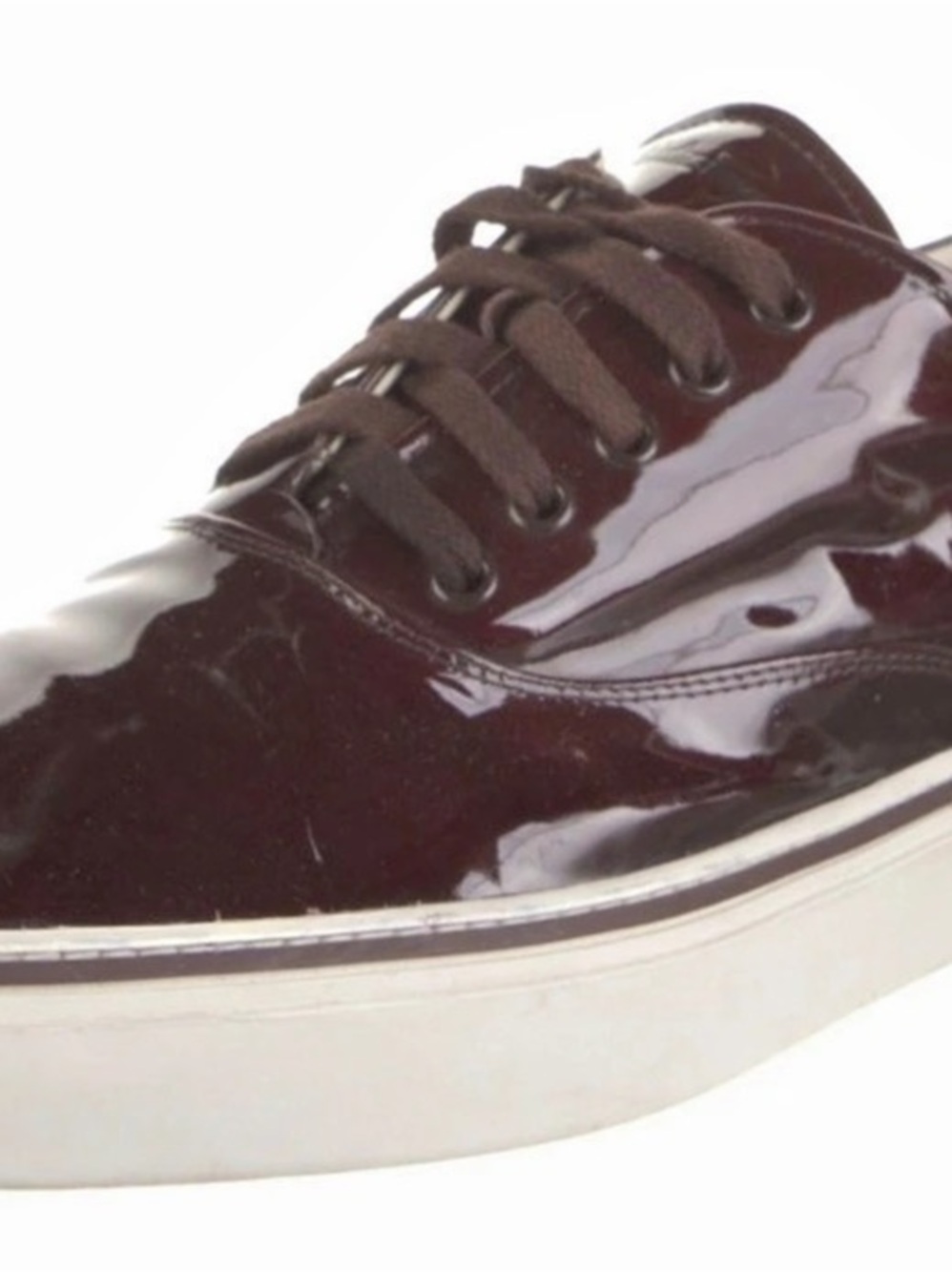 Salvatore Ferragamo Patent Leather Low-Top Sneakers in Burgundy